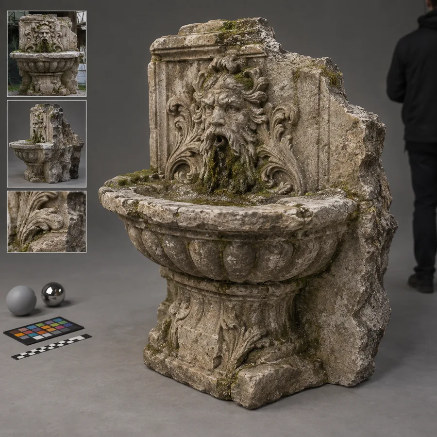 Weathered stone statue 3D reconstruction