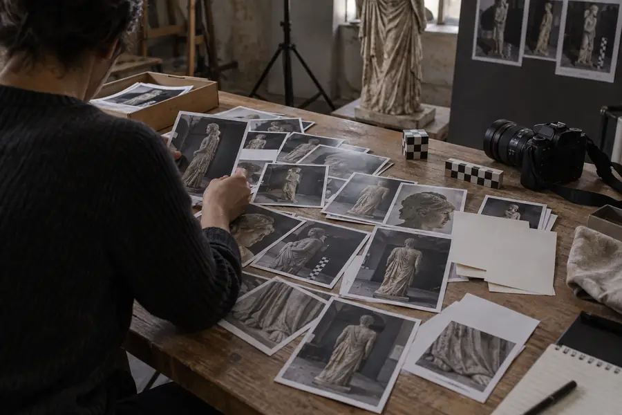 Unprocessed overlapping photographs prepared for photogrammetry
